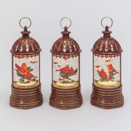 L & L Gerson 10 in. Glass/Metal Musical Spinning Water Globe Multicolored Lantern 2589760